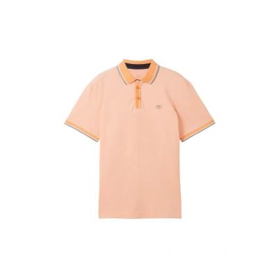 Afbeelding van TOM Tailor Poloshirt, Heren, Maat: XL, White orange twotone