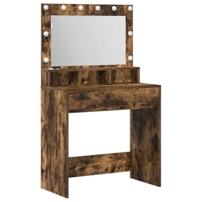 Afbeelding van vidaXL Gerookt Eiken MDF 79 x 41 135 cm Spiegel Kaptafel