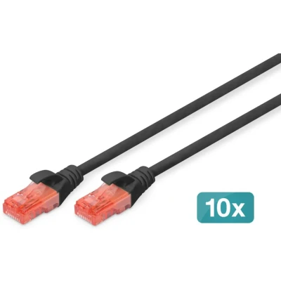 Afbeelding van Digitus CAT 6 U/UTP patchkabel LSZH, 10 stuks (U/UTP, CAT6, 0.50 m), Netwerkkabel