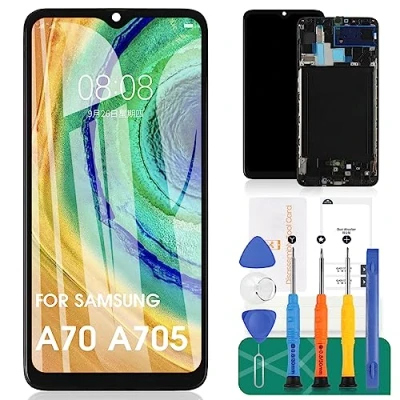 Afbeelding van TFT voor Samsung Galaxy A70 scherm vervanging A705F LCD Display Touch Panel Sensor Digitizer Repair Kits met frame (zwart, GEEN vingerafdrukherkenning)