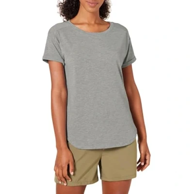 Afbeelding van Amazon Essentials Women&#039;s Lichtgewicht Studio T shirt met ronde hals en casual pasvorm (verkrijgbaar in grote maten), Lichtgrijs, S