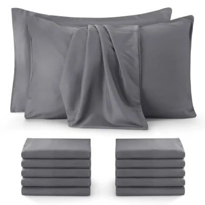 Afbeelding van Utopia Bedding Kussensloop (Pakket van 12), Eenvoudig onderhoud Zacht Geborsteld Microvezelweefsel, Krimp en Vervaagbestendig (50 x 75 cm, Grijs) (Grijs, 50 cm)