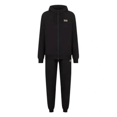 Afbeelding van EA7 Heren Trainingspak Met Capuchon En Ritssluiting, Black/Gold, S