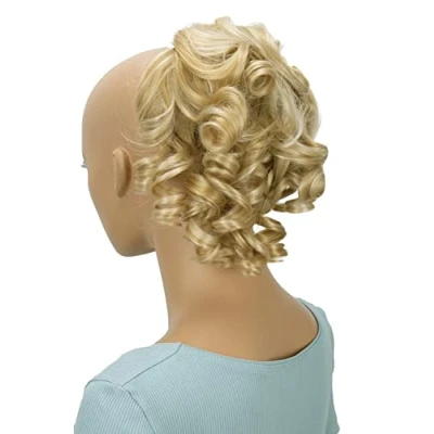 Afbeelding van CAISHA Haarstukje Scrunchy Updo Kapsels Bruidskapsels Volumineus Krullend Rommelig Knotje Blond Mix G7L