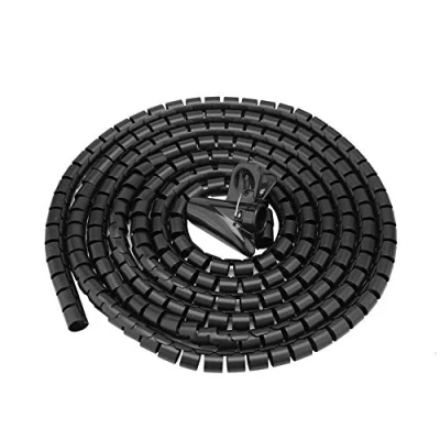 Afbeelding van Kabel Tidy 1.5m/3m Lengte Spiraal Wrap Wire Buis 16/22/28mm Wit Zwart Zilver Kabelbeheer Oplossing White3mx16mm