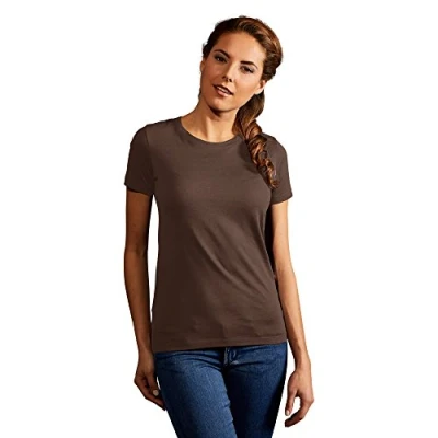Afbeelding van Damesshirt &#039;Premium T&#039; met ronde hals Brown M