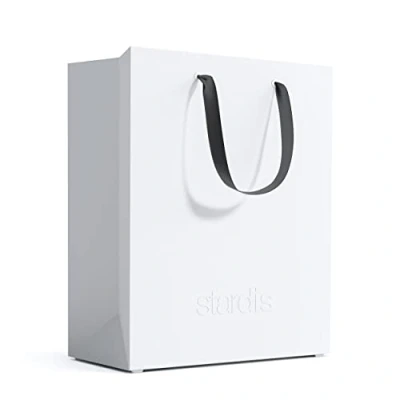 Afbeelding van stardis binbox Design prullenbak, rechthoekig, stijlvolle prullenbak met handgrepen voor kantoor en kantoor, kunststof vuilnisemmer, afvalbak, wit