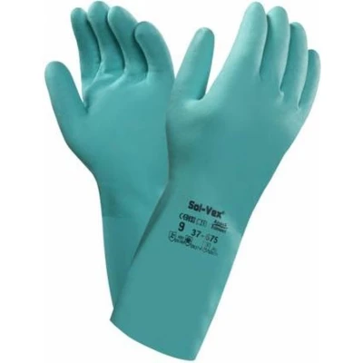 Afbeelding van Handschoen Alphatec Solvex 37 675 Groen Nitril Gevlokt Maat 8
