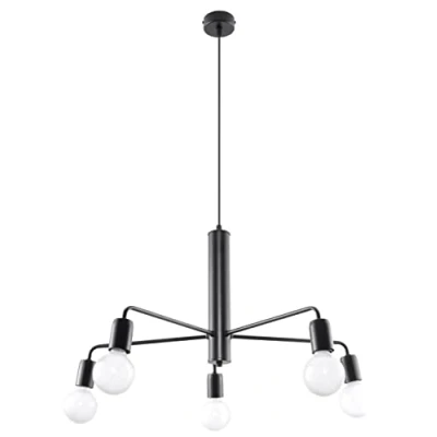 Afbeelding van Plafondlamp DUOMO zwart 5 lichtpunten E27 60x60x85cm IP20 230V AC