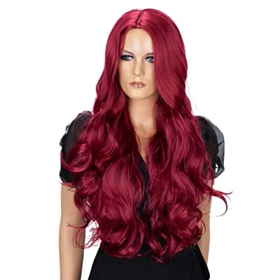 Afbeelding van CAISHA Pruik Volumineus Lang Haar Cosplay Theatershow Golvend Rood WLR13
