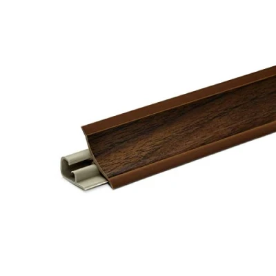 Afbeelding van DQ PP 2,5 m afdekprofiel, donker noten, 23 x mm, pvc, gratis schroeven, keukenstrip voor het werkblad, afdekprofiel in de keuken, wandafsluitprofiel, tafelbladprofiel