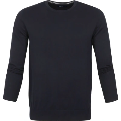 Afbeelding van Suitable Respect Oini Pullover O hals Donkerblauw maat M Heren met Regular fit Pasvorm Fairtrade