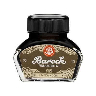 Afbeelding van Barock 1910 Umbra Schrijfinkt voor vulpen, glasveren, rollerpen, vulpeninkt in inktpot, 30 ml, bruin
