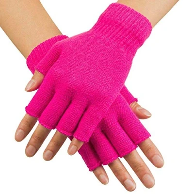 Afbeelding van Boland Vingerloze handschoenen neon roze Roze,Neon Volwassenen Unisex Hippie 80&#039;s &amp; 90&#039;s Disco