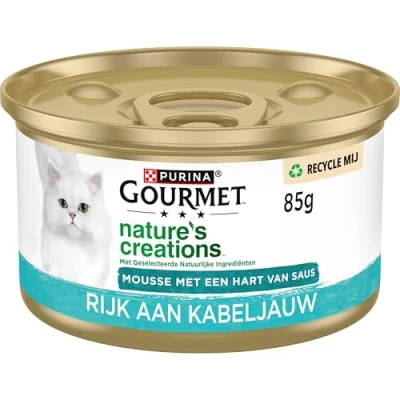Afbeelding van Gourmet Nature&#039;s Creations Blik Mousse met Saus Kabeljauw 85 gr