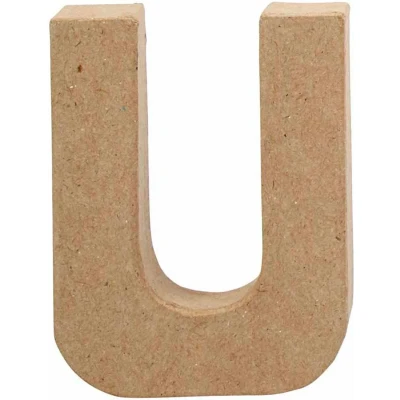 Afbeelding van Creative letter U papier mâché 10 cm