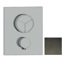 Afbeelding van SB Push Square Inbouw thermostaatkraan met drukknop 3 weg omsteller en volumeregelaar PVD gun metal 1208955138