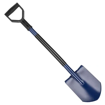 Afbeelding van KADAX Spade, tuinspade met kop van staal, schep steel metaal, tuinschep D greep, grafspade, pionierspade (punt)