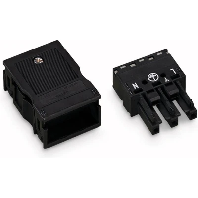 Afbeelding van WAGO 770 103/K010 165 Netstekker WINSTA MIDI Bus, recht Totaal aantal polen: 2 + PE 25 A Zwart 1 stuk(s)