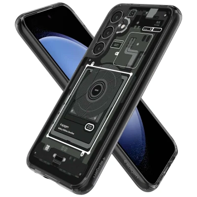 Afbeelding van Samsung Galaxy S23 FE Hoesje Kunststof Spigen Backcover/Hardcase Grijs Telefoonhoesje Shockproof/Valbescherming