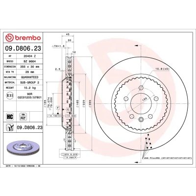 Afbeelding van Brembo Remschijven 09.D806.23