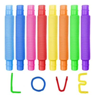 Afbeelding van Newpop 24 stuks pop tubes, kleurrijke buizen voor kinderen, stretch, sensorisch speelgoed, tube, speelgoed kinderen en volwassenen