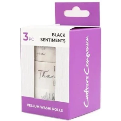 Afbeelding van CC Vellum Washi Tape Rolls Black Sentiments