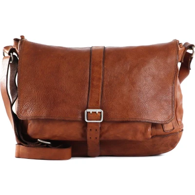 Afbeelding van CAMPOMAGGI Leren Schoudertas Saturno Briefcase Cognac Bruine