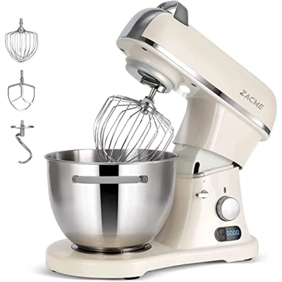 Afbeelding van ZACME KMA0270 Keukenmachine, kneedmachine, 8L voedselmixer met display, 1500 W elektrische keukenmixer tandhaak, draadwiel en beater, 11 speed Staande mixer,Commercieel gebruik