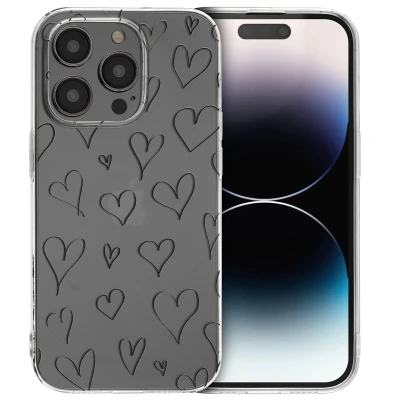 Afbeelding van Apple iPhone 14 Pro Hoesje Siliconen en TPU (zacht) iMoshion Softcase/Backcover Heart Telefoonhoesje