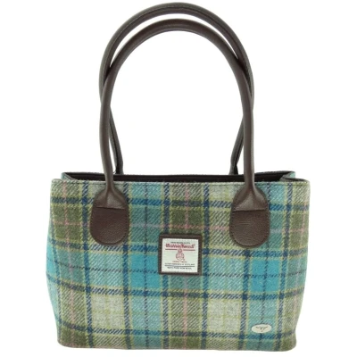 Afbeelding van Schoudertas Cassley Turquoise Klassiek Harris Tweed Glen Appin of Scotland