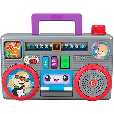 Afbeelding van Fisher Price Ridi &amp; Impara GYC00 Stereo Baby DJ, activiteitsspel met licht, muziek en geluid, speelgoed voor kinderen 6 maanden