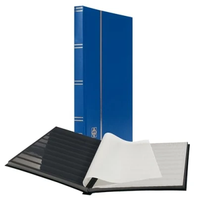 Afbeelding van Postzegelinsteekalbum met 32 zwarte bladzijden Basic S32 blauw