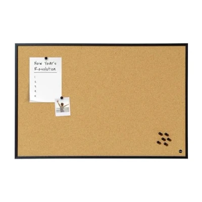 Afbeelding van Bi Office Prikbord New Basic, kurkbord met zwart MDF frame, 885x585 mm