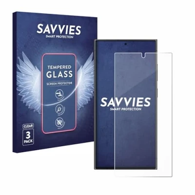 Afbeelding van Savvies Glas Screenprotector voor Samsung Galaxy S24 Ultra (case friendly) Gehard Beschermglas 9H (3 Stuks)