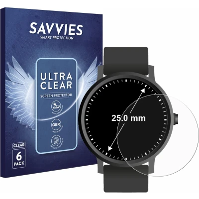 Afbeelding van Savvies (6 Stuks) Schermbeschermer voor Horloges (Rond, ø: 25 mm) Screen Protector Ultra Transparant