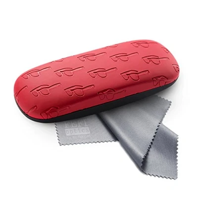 Afbeelding van FEFI Hardcase Brillenkoker Softtouch in reliëf Brillen Design (rood)