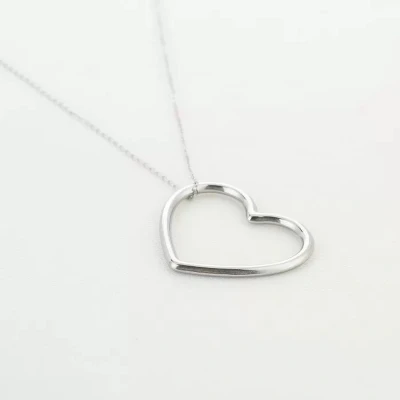 Afbeelding van Bijoutheek Collier groot open hart Zilver