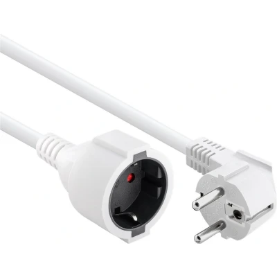 Afbeelding van Bachmann Geaarde voeding verlengkabel haaks 3x 1,5mm / wit 7,5 meter