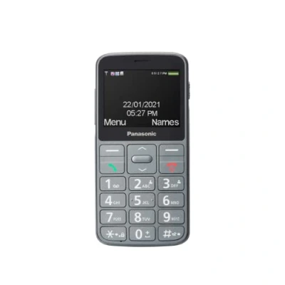 Afbeelding van Panasonic KX TU160EXG eenvoudig te bedienen mobiele telefoon, SOS knop, grote toetsen met achtergrondverlichting, compatibel hoofdtelefoon, lange levensduur, Bluetooth (grijs)