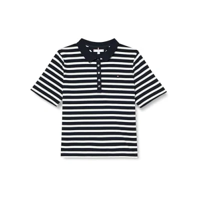 Afbeelding van Tommy Hilfiger Curve 1985 Poloshirt, Dames, Maat: 48, Breton desert sky/ecru