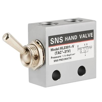 Afbeelding van HL2301 mechanische tuimelschakelaar, Walfront 2 poorts tuimelschakelaar pneumatisch mechanisch ventiel, 3 posities