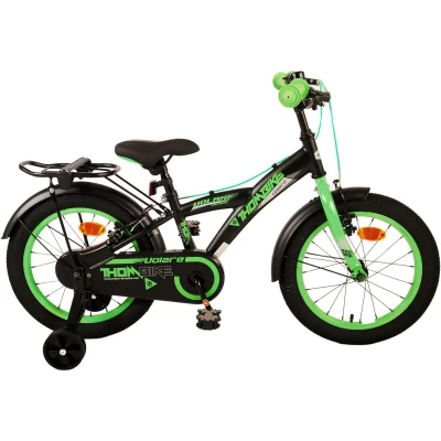 Afbeelding van Volare Thombike Kinderfiets Jongens 16 inch Zwart Groen Twee Handremmen
