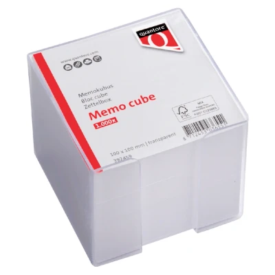 Afbeelding van Memokubus Quantore 10x10x9cm transparant met 900vel