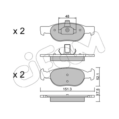 Afbeelding van CIFAM 822 079 2 Remblokkenset Excl. slijtage waarschuwingscontact FIAT: Punto II Hatchback (188) 1.2 16V 80 (188.233, .235, .253, .255, .333, .353