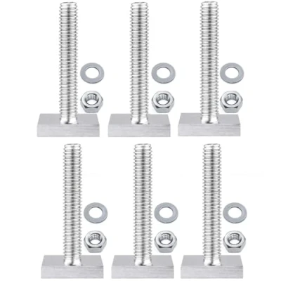 Afbeelding van T trackadapter gleuf Adapterdoos Moer M6 Schuifblokken Imperiaal Bouten Railadapter Schroeven voor Machine uitrusting Roestvrijstalen Pan Machineschroeven Bevestigingsmiddelen 6 Stück