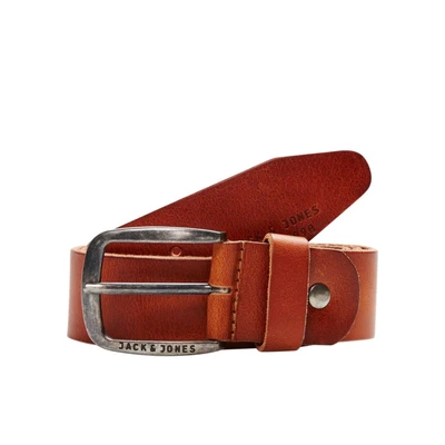 Afbeelding van JACK &amp; JONES leren riem cognac