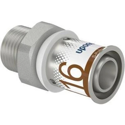 Afbeelding van Uponor S Press Plus draadkoppeling buitendraad x pers 3/8&quot; 16mm messing Kiwa