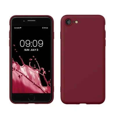Afbeelding van kwmobile telefoonhoesje geschikt voor Apple iPhone SE (2022) / (2020) 8 7 Hoesje smartphone Back cover in rabarber rood