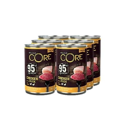 Afbeelding van 6x Wellness Core Hondenvoer Blik Kip Eend Wortel 400 gr